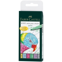 Набор капиллярных ручек Faber-Castell "Pitt Artist Pen Brush Pastel" ассорти, 6шт., пласт. уп.
