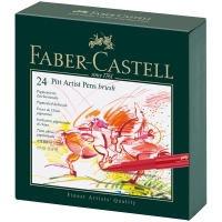 Набор капиллярных ручек Faber-Castell "Pitt Artist Pen Brush" ассорти, 24шт., студийная коробка