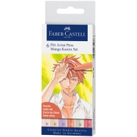 Набор капиллярных ручек Faber-Castell "Pitt Artist Pens Manga Kaoiro set Brush", ассорти, 6шт., европодвес