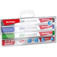 Набор маркеров для белых досок Berlingo "Uniline WB300", 4цв., пулевидный, 3мм, PET