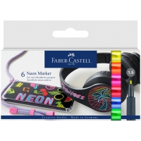 Набор маркеров для декорирования Faber-Castell "Neon" 06цв., пулевидный, 1,5мм, картон, европодвес