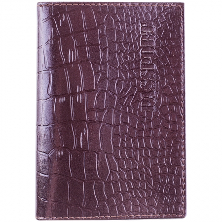 Обложка для паспорта ОfficeSpace кожа тип 2, темно-коричневый, крокодил