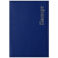 Обложка для паспорта OfficeSpace "Комфорт", кожзам, синий, тиснение золотом