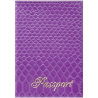 Обложка для паспорта OfficeSpace "Питон", кожа, сирень