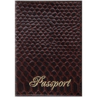 Обложка для паспорта OfficeSpace "Питон" кожа, коричневый