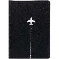 Обложка для паспорта OfficeSpace "Travel", иск. кожа, черный, тиснение фольгой