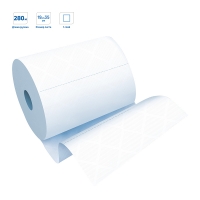 Полотенца бумажные в рулонах OfficeClean (M1), 1-слойные, 280м/рул, ЦВ, ультрадлина, перфорац., белые