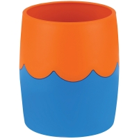 Подставка-стакан Мульти-Пульти, пластик, круглый, двухцветный сине-оранжевый