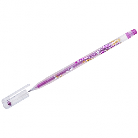 Ручка гелевая "Люрекс" розовая, 1мм