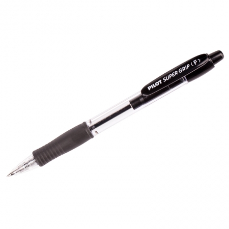 Ручка шариковая автоматическая "SUPER GRIP", черная, 0,7мм, черный корпус, грип