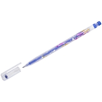 Ручка гелевая Crown "Glitter Metal Jell" синяя с блестками, 1,0мм