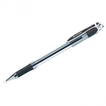 Ручка шариковая "I-10", черная, 0,4мм, грип