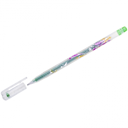 Ручка гелевая "Люрекс" светло-зеленая, 1мм