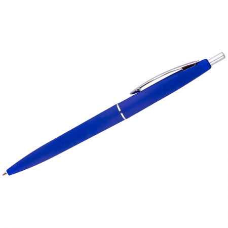 Ручка шариковая автоматическая "Business", синяя, 0,7мм, синий антискол. корпус
