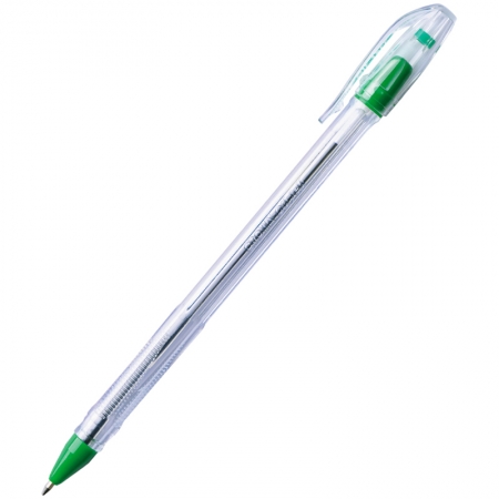 Ручка шариковая зеленая, 0,7мм, на масляной основе, штрих-код