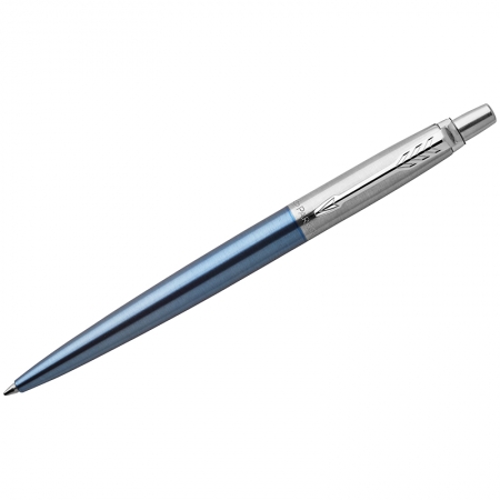 !Ручка шариковая "Jotter Waterloo Blue CT" синяя, 1,0мм, кнопочный механизм, подар.уп.