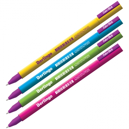 Ручка гелевая "Color Stick" черная, 0,5мм, корпус ассорти
