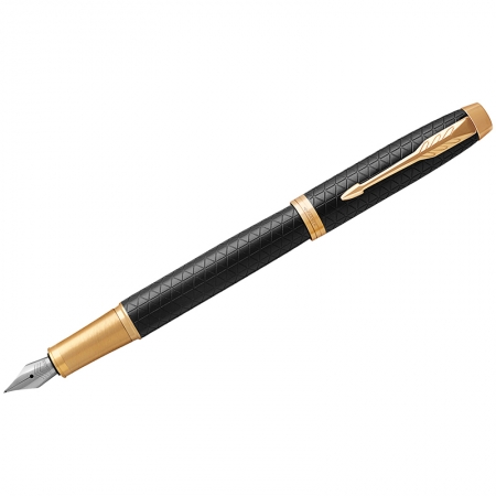 Ручка перьевая "IM Premium Black/Gold GT" синяя, 0,8мм, подар.уп.