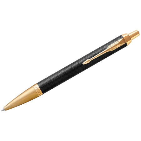 Ручка шариковая "IM Premium Black/Gold GT" синяя, 1,0мм, кнопочный механизм, подар.уп.