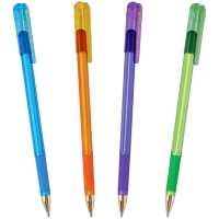 Ручка шариковая MunHwa "MC Gold LE" синяя, 0,5мм, грип, штрих-код, корпус ассорти