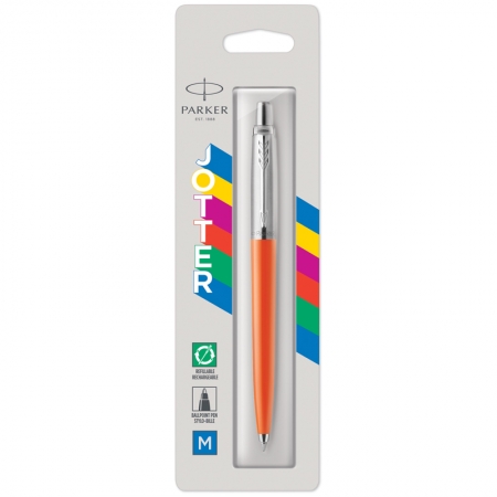 Ручка шариковая Parker "Jotter Orange CT", синяя, 1,0мм, кнопочн., пластик. корпус, блистер