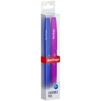 Ручка гелевая стираемая Berlingo "Correct" синяя, 0,6мм, корпус синий+фиолетовый, 2шт