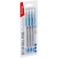 Ручка шариковая Berlingo "I-10" синяя, 0,4мм, грип, 3шт., блистер