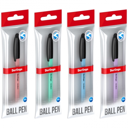 Ручка шариковая Berlingo "Instinct", 0,7мм, синяя, корпус ассорти, пакет