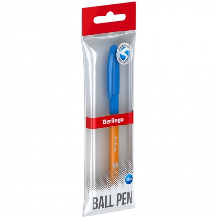 Ручка шариковая Berlingo "Skyline", светло-синяя, 0,7мм, игольчатый стержень, грип,  пакет