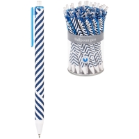 Ручка шариковая автоматическая Greenwich Line "Classy stripes" синяя, 0,7мм, игольчатый стержень, софт-тач