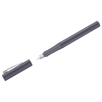 Ручка перьевая Faber-Castell "Grip 2010" синяя, М=0,75мм, трехгран., бархатный серый корпус