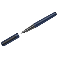 Ручка перьевая Faber-Castell "Hexo" синяя, М=0,75мм, шестигран., синий корпус, инд. картон. упаковка