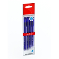 Ручка гелевая стираемая Berlingo "Apex E", синяя, 0,5мм, трехгранная, 4шт., пакет с ЕП