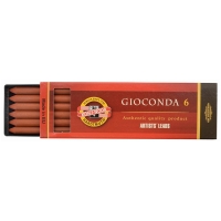 Сангина Koh-I-Noor "Gioconda", коричневая красная, стержень, 5,6мм, 6шт., пластик короб
